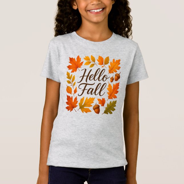 Camiseta Olá Folhas e bolotas (Frente)