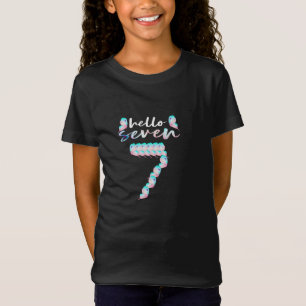 Camiseta Olá Garota 7 de 7 Anos de Idade, Aos 7 Anos