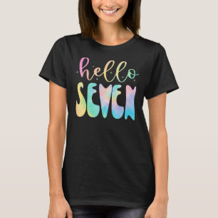 Camiseta Olá Garota 7 de Aniversário de 7 Anos de Idade 7 B