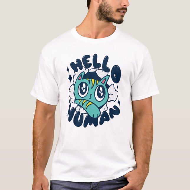 Camiseta Olá Gato Gato Gato Gato (Frente)