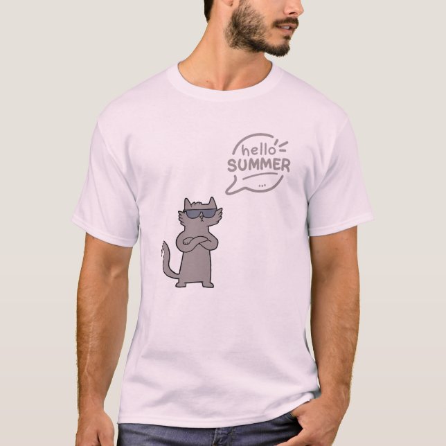 Camiseta Olá, gatos de verão e amantes de verão (Frente)