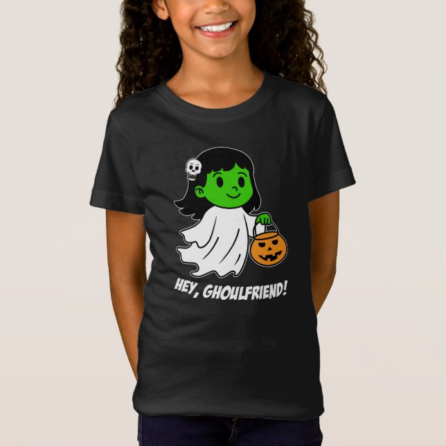 Camiseta Olá, GhoulFria Garota do Halloween (Frente)