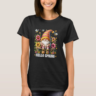 Camiseta Olá Gnomo da Primavera Com Flores Fofas Para Ser V
