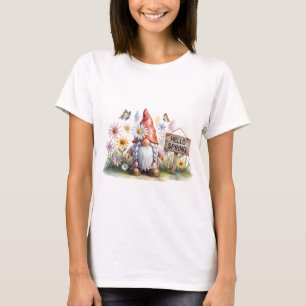 Camiseta Olá Gnomo do Jardim da Primavera: Gnomo Fofo com T
