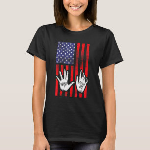 Camiseta Olá, Goodbye Hands Academy Patriótico 4 De Julho