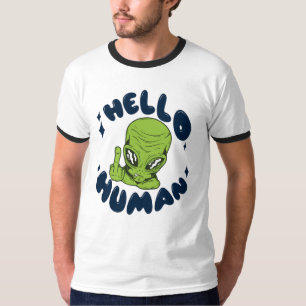Camiseta Olá humano alienígena engraçado
