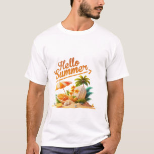 Camiseta Olá Ilustração de Verão