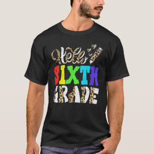 Camiseta Olá, Impressão do Sexto Grau Leopardo - 6 de Volta
