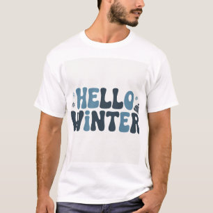 Camiseta Olá Inverno Tipografia Groovy Retro Estética Shi