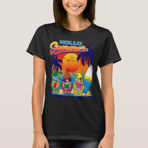 Camiseta Olá, Jardim de Férias de Verão Gnomos Praia Vibes