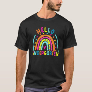 Camiseta Olá Jardim de Infância Arco-íris Volta às Escolas