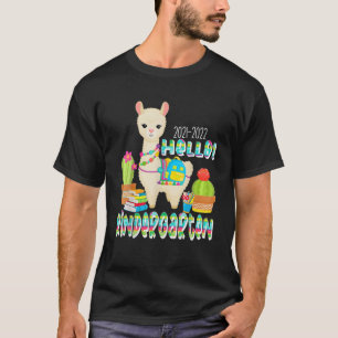 Camiseta Olá Jardim De Infância Cute Llama Alpaca De Volta