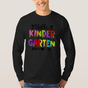 Camiseta Olá Jardim de Infância De Volta à Escola Leopardo
