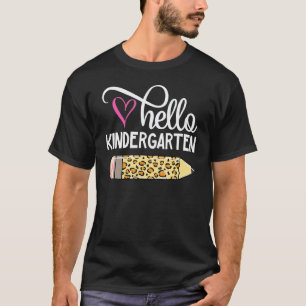 Camiseta Olá Jardim de Infância De Volta à Escola Professor