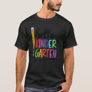 Camiseta Olá Jardim de Infância De Volta à Escola Professor