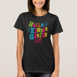 Camiseta Olá Jardim de Infância De Volta à Escola Vibes Olá
