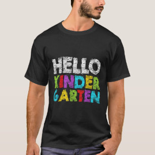 Camiseta Olá Jardim de Infância Divertido Volta às Aulas Al