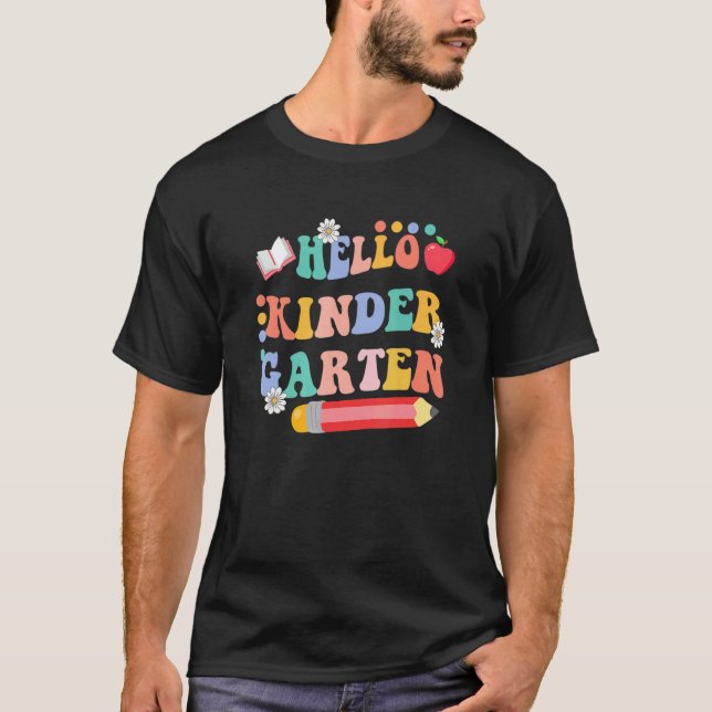 Camiseta Olá Jardim de Infância Equipe Fofa Kinder Volta às (Frente)