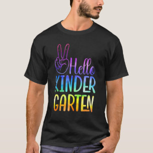 Camiseta Olá Jardim De Infância Primeiro Dia Da Escola De V