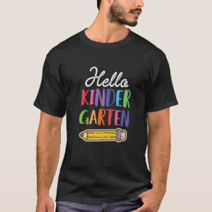 Camiseta Olá Jardim de Infância Primeiro Dia de Aula