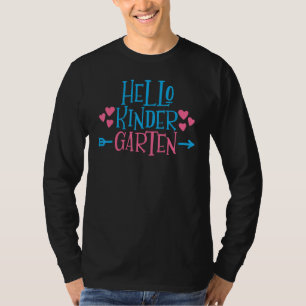 Camiseta Olá Jardim de Infância Primeiro Dia de Aula de Vol