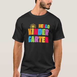 Camiseta Olá Jardim De Infância Primeiro Dia De Aula Profes