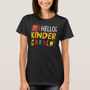 Camiseta Olá Jardim de Infância Primeiro Dia de Volta às Au
