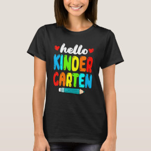 Camiseta Olá Jardim de Infância Professor Cute Crianças de