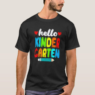 Camiseta Olá Jardim de Infância Professora Fofa Crianças De