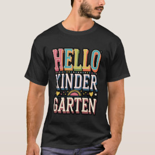 Camiseta Olá Jardim de Infância Projeto Escolar Colorido