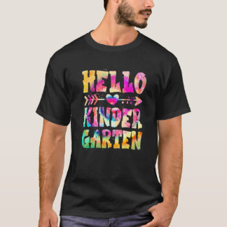 Camiseta Olá, Jardim De Infância, Tie Dye Primeiro Dia, Cur