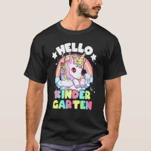 Camiseta Olá Jardim de Infância Unicórnio Garotas Bonitas D