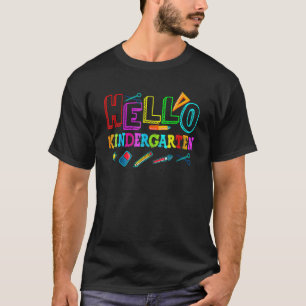 Camiseta Olá Jardim de Infância Volta às Aulas Professor