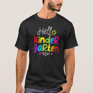 Camiseta Olá Jardim de Infância Volta às Aulas Professor A