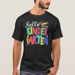 Camiseta Olá Jardim de Infância Volta às Aulas Professor Al