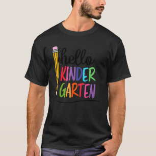 Camiseta Olá Jardim de Infância Volta às Aulas Professor Al