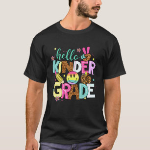 Camiseta Olá Jardim de Infância Volta às Aulas Professor Le