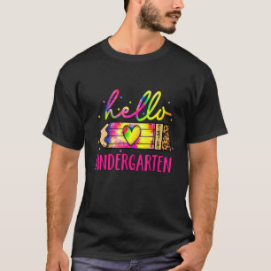 Camiseta Olá Jardim Infantil Tie Dye Leopard Pencil De Volt