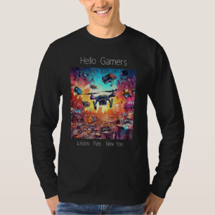 Camiseta Olá Jogadores Gráficos de IA de Alta Definição Gam