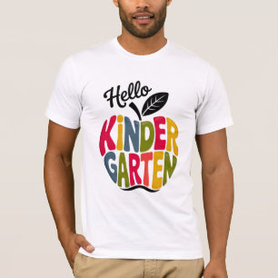 Camiseta Olá Kinder Garten Primeiro Dia Da Escola