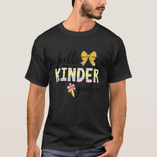 Camiseta Olá Kindergarten Laço Coquete Volta às Aulas Chá