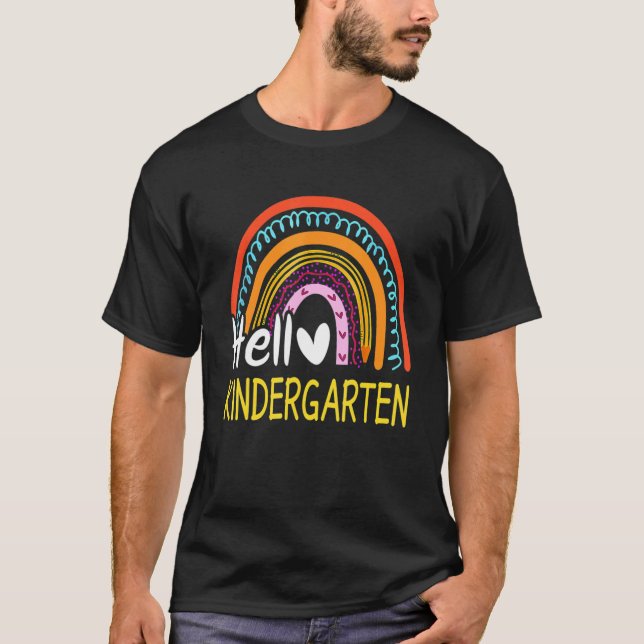 Camiseta Olá Kindergarten Team Kinder De Volta À Chuva Na E (Frente)
