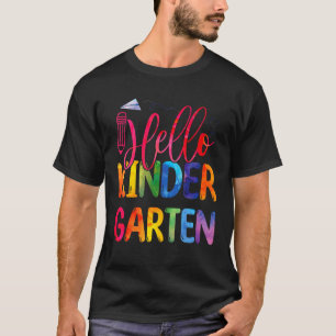 Camiseta Olá, Kindergarten Team Kinder De Volta À Hora Da E