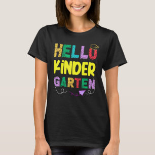 Camiseta Olá Kindergarten Team Kinder de volta ao Teac da e