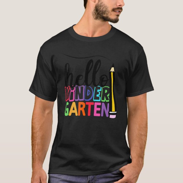 Camiseta Olá Kindergarten Team Kinder De Volta Ao Teac Da E (Frente)