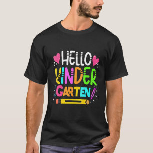 Camiseta Olá Kindergarten Team Kinder De Volta Ao Teac Da E