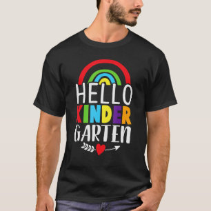 Camiseta Olá Kindergarten Team Kinder de volta ao Teac da e