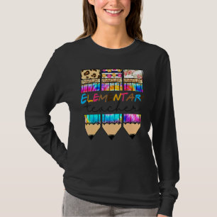 Camiseta Olá Lápis de Tinta Elementar Leopardo Cute Teac