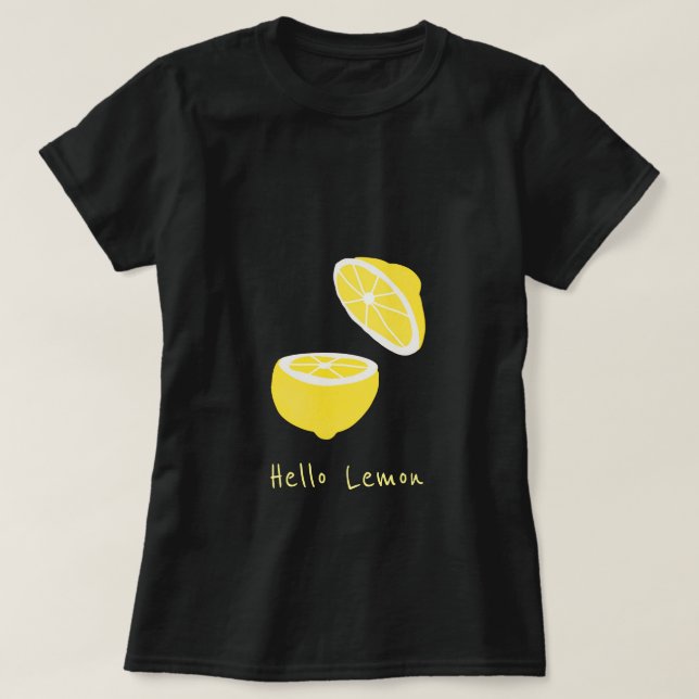 Camiseta Olá Lemon, fruta amarela moderna (Frente do Design)