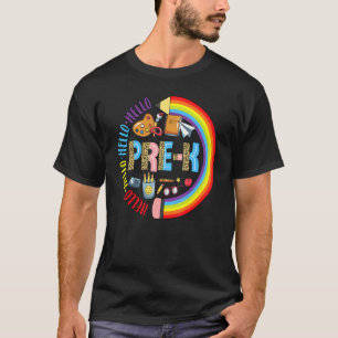 Camiseta Olá, Leopardo Pré-K De Volta Ao Lápis Da Escola Ra